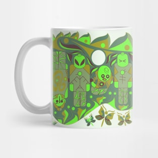 green alien brick soccer team ecopop Mug
